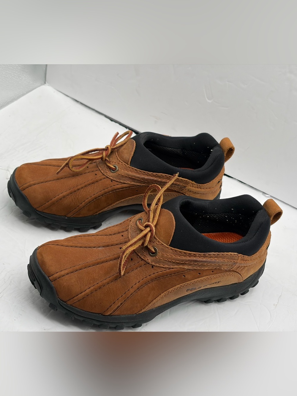 Ralph Lauren Polo Sport Rambler Duck Shoes Women’s 7.5 Brown/Tan Black Slip On